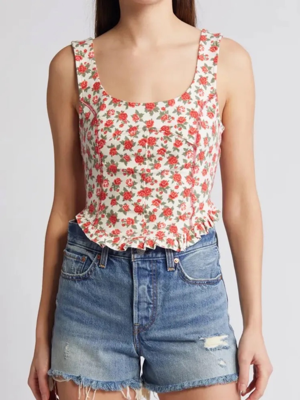 Free People “Melanie” Floral Print Tank, ASO Taylor Swift, L